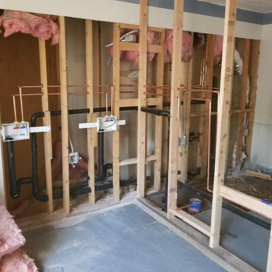 Copper pipe rough-in and plumbing installation in Fruitvale